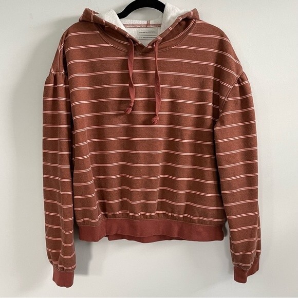 Urban Outfitters Rust Striped Hoodie Size Medium - Picture 1 of 8